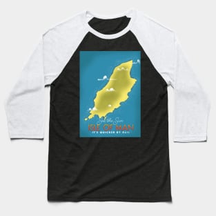 Isle of Man seaside travel poster Baseball T-Shirt